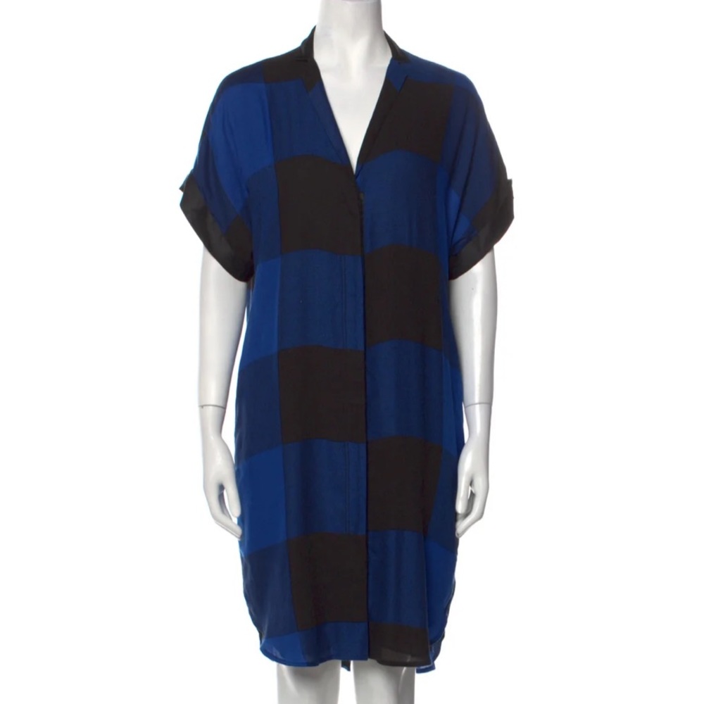 Rag & Bone Blue Cooper Plaid Shirt Dress. Size 4